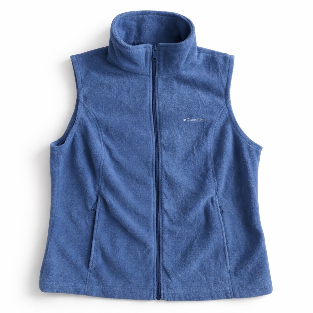 Columbia Fleece Vest Outdoor Lightweight Layering Fall Winter Hiking Blue XL